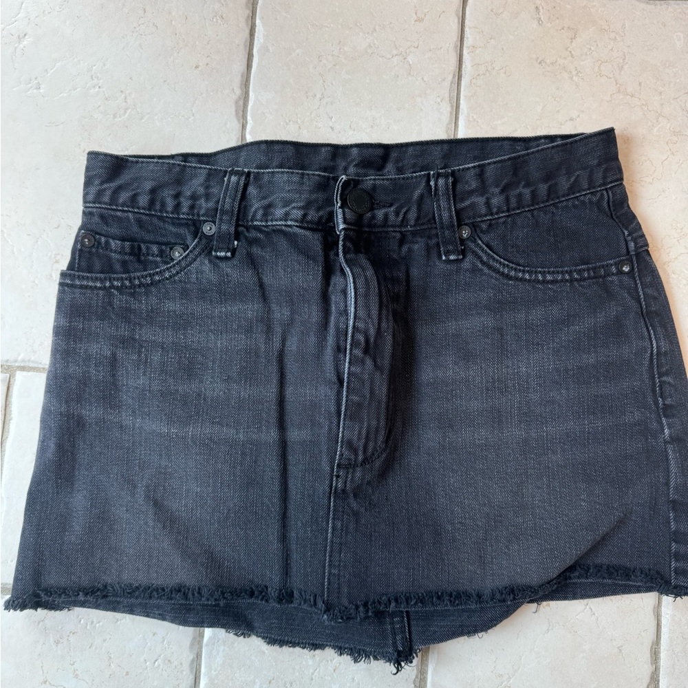 Free People Charcoal Denim/jean Skirt